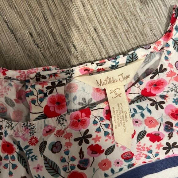Matilda Jane Wish You Were Here Floral Striped Top Small - Picture 10 of 12